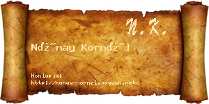 Nánay Kornél névjegykártya